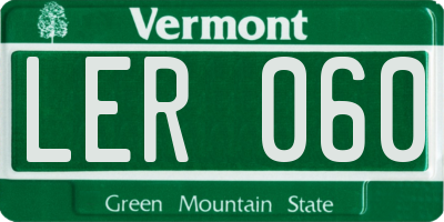 VT license plate LER060