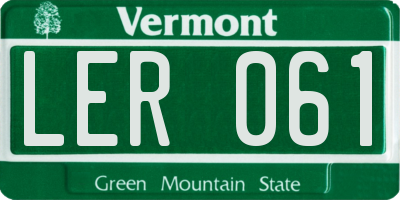 VT license plate LER061
