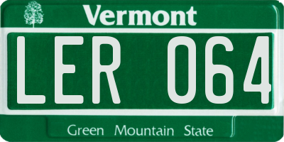 VT license plate LER064