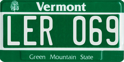 VT license plate LER069