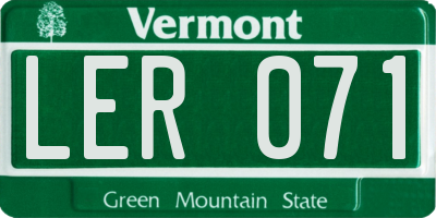 VT license plate LER071