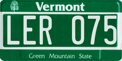 VT license plate LER075
