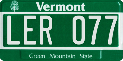VT license plate LER077