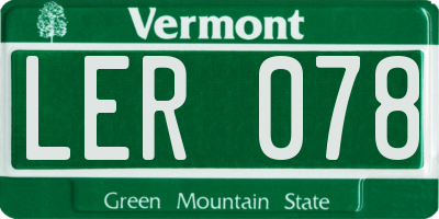 VT license plate LER078