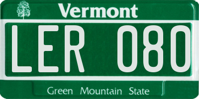 VT license plate LER080