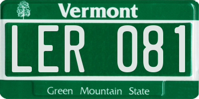 VT license plate LER081