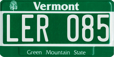 VT license plate LER085