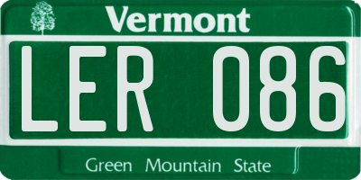 VT license plate LER086