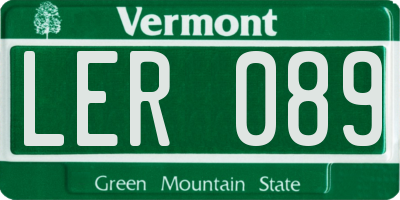 VT license plate LER089