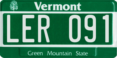 VT license plate LER091