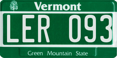 VT license plate LER093
