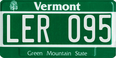 VT license plate LER095