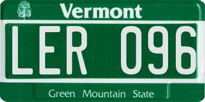 VT license plate LER096