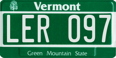 VT license plate LER097