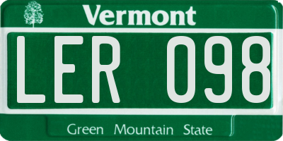 VT license plate LER098