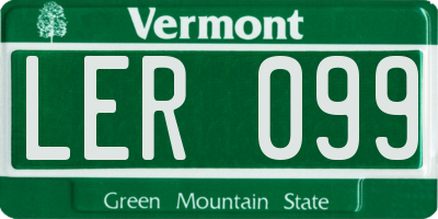 VT license plate LER099