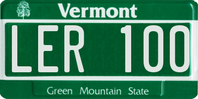 VT license plate LER100