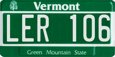 VT license plate LER106