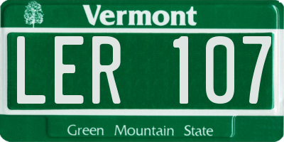 VT license plate LER107