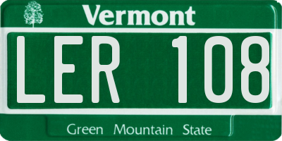 VT license plate LER108