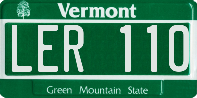 VT license plate LER110