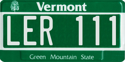 VT license plate LER111