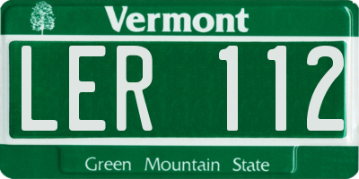 VT license plate LER112