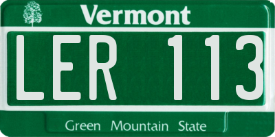 VT license plate LER113
