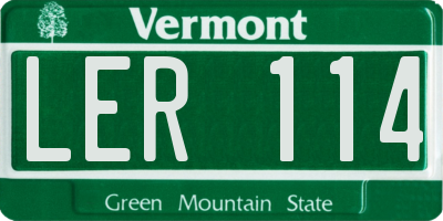 VT license plate LER114