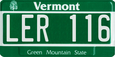 VT license plate LER116
