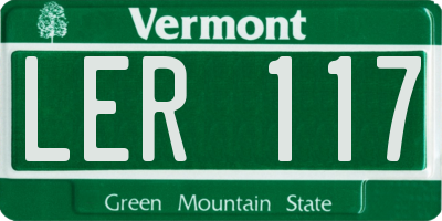 VT license plate LER117