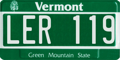 VT license plate LER119