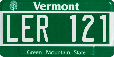VT license plate LER121