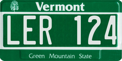 VT license plate LER124