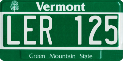 VT license plate LER125