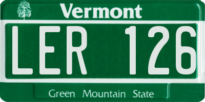 VT license plate LER126