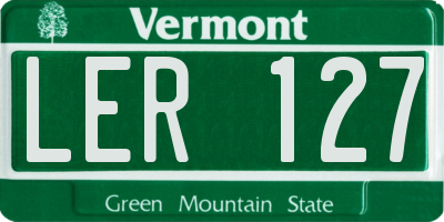VT license plate LER127
