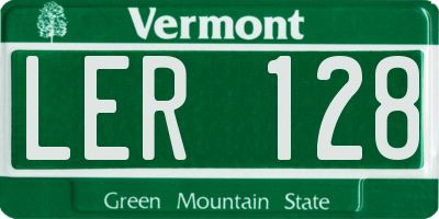 VT license plate LER128