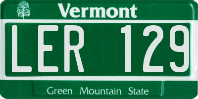 VT license plate LER129