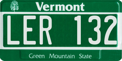 VT license plate LER132