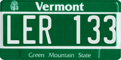 VT license plate LER133