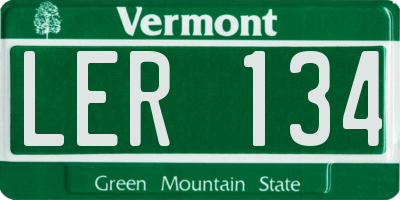VT license plate LER134