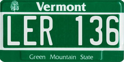 VT license plate LER136