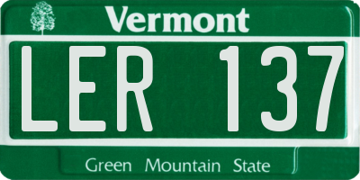 VT license plate LER137