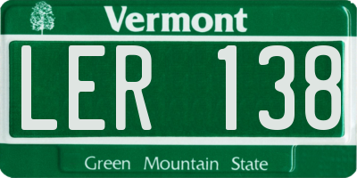 VT license plate LER138