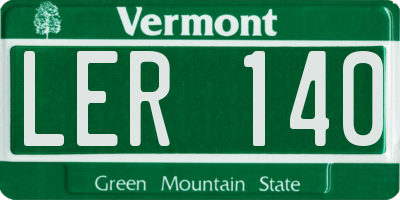 VT license plate LER140
