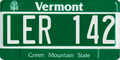 VT license plate LER142