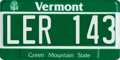 VT license plate LER143
