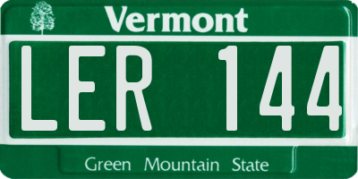VT license plate LER144