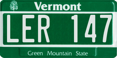VT license plate LER147
